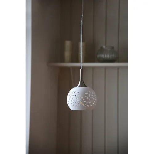LOHALS Pendant 1L 18cm Steel/White
