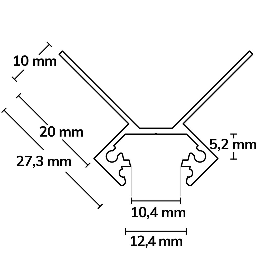 Profil LED carrelage angle extérieur, 200cm