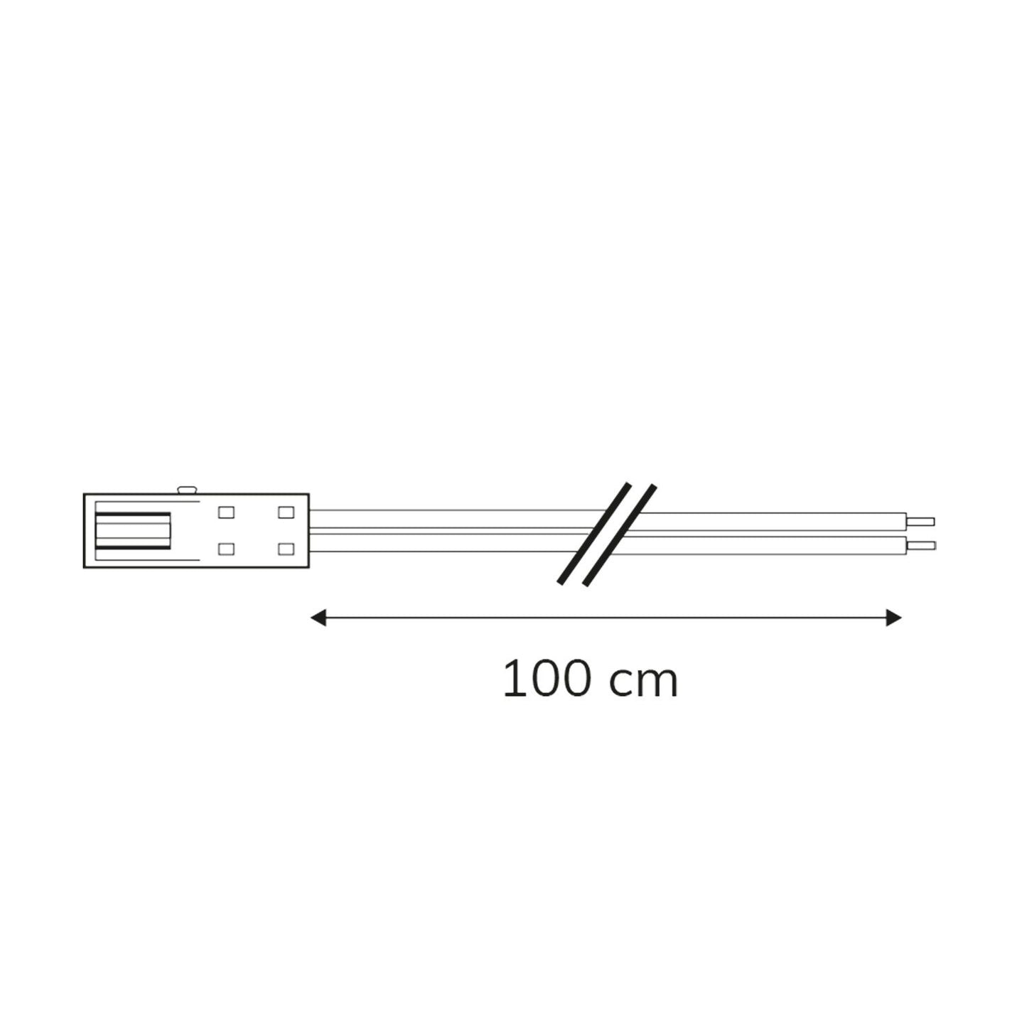 MiniAMP Anschlussbuchse female, 100cm, 2-polig, weiß, max. 3A