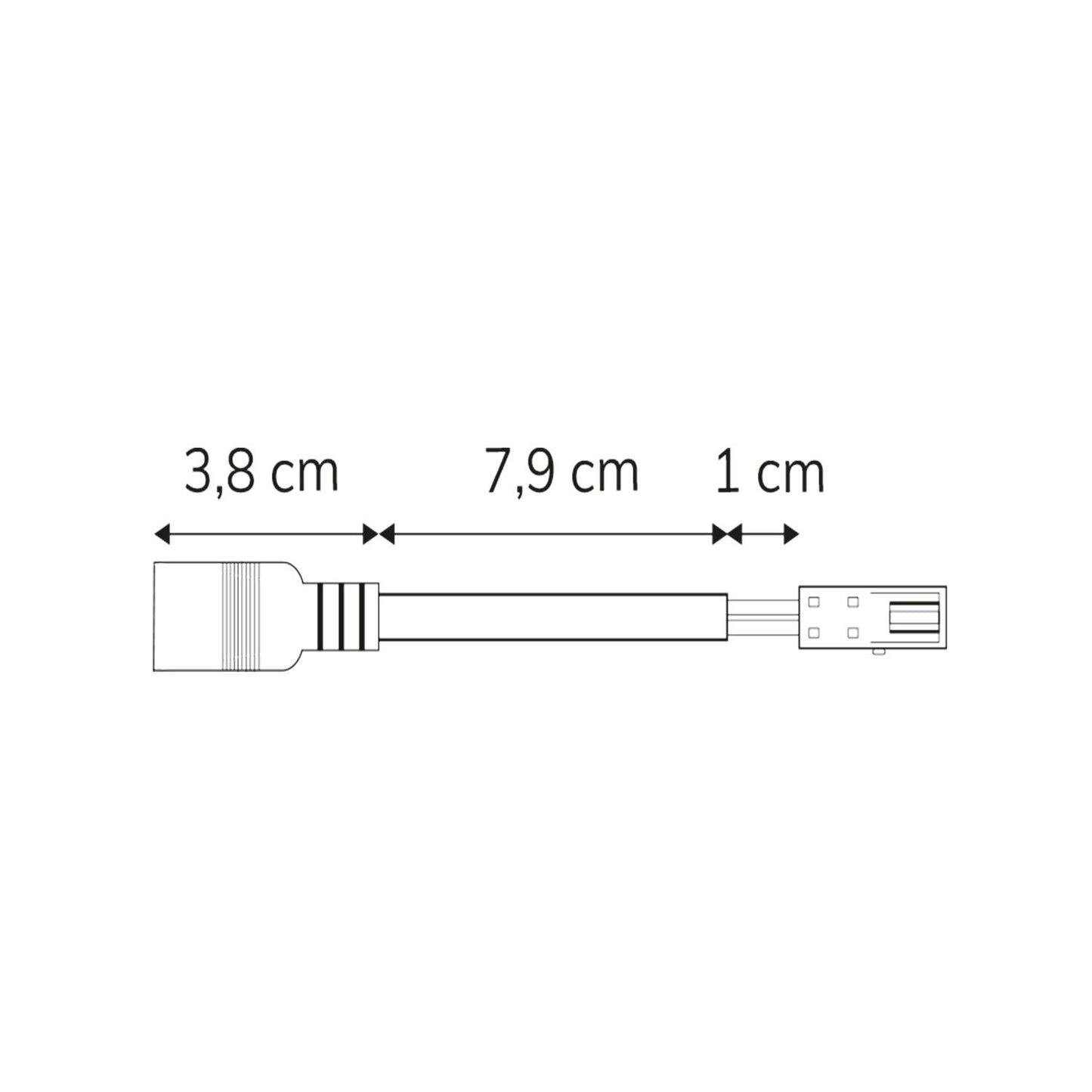 Adapter Rundstecker Female auf MiniAmp Female-Buchse, 10cm, 2-polig, schwarz, max. 3A