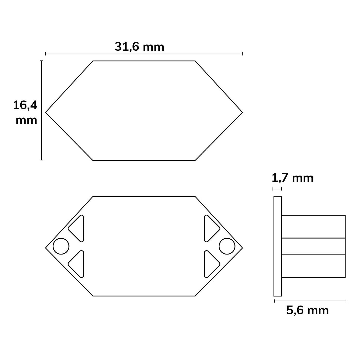 Endkappe E206 für LED Fliesenprofil Inneneck, 1STK