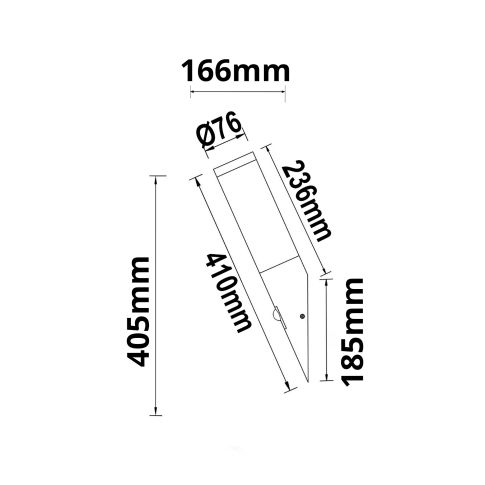 Stainless steel wall light with motion detector – IP44