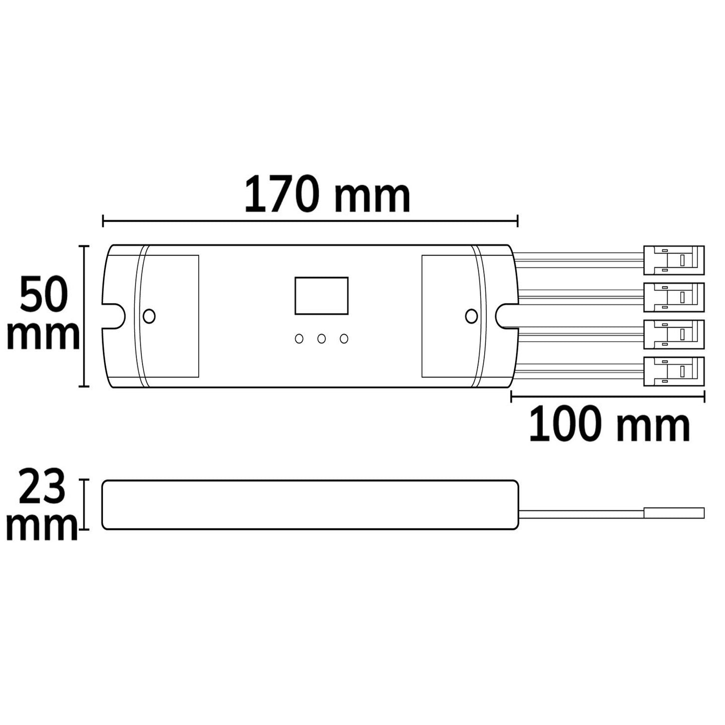 LED Funk Mesh 4 Zonen PWM Dimmer, MiniAMP, 1-4 Kanal, 12-48V DC, 4x5A