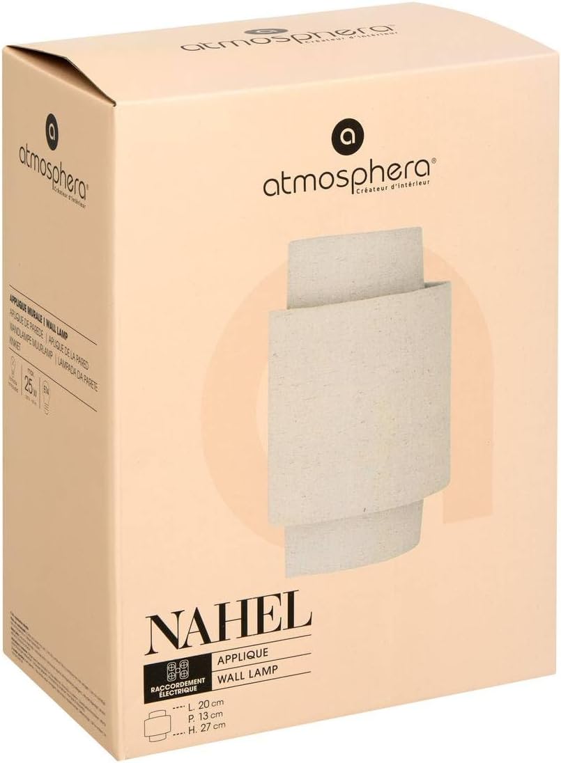 Nahel- Wandleuchte aus Leinen mit sanfter Wärme