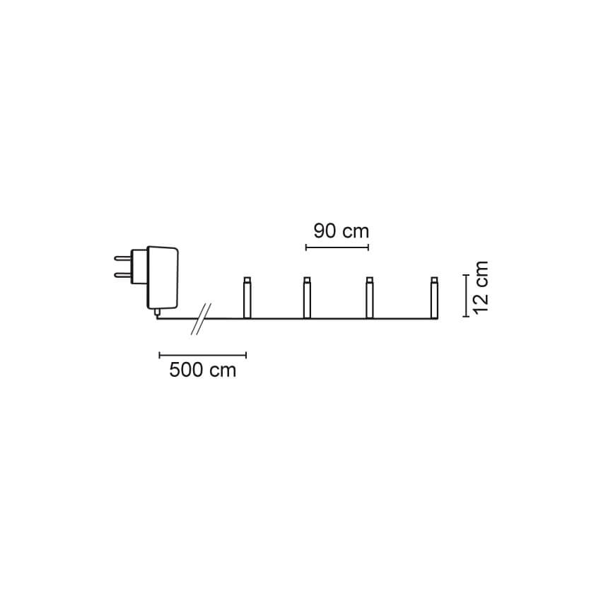 LED-Sternenlichterkette | 9 Sterne | Warmweiß | Ø 120 mm