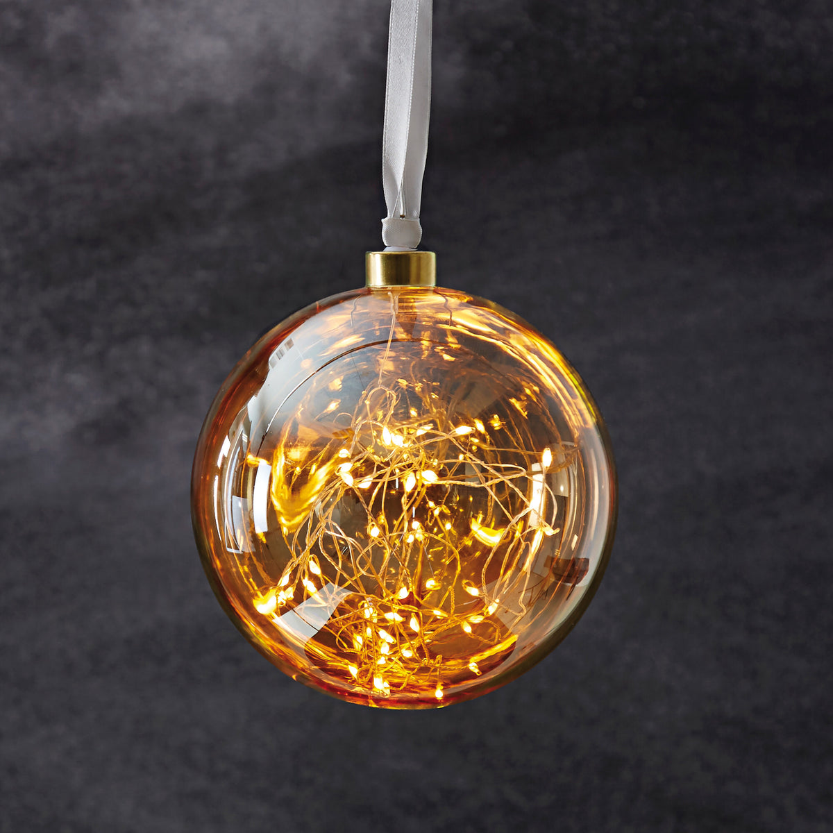 Glaskugel | GLOW | 40 warmweiße LEDs | amber