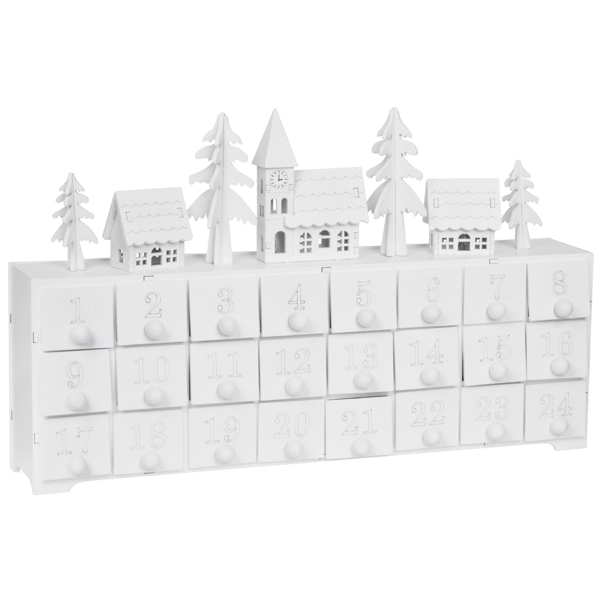 Advent calendar | YULETIDE | white wood | 24 drawers