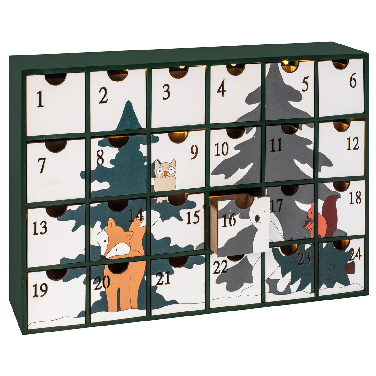 LED Advent Calendar | FOREST FRIENDS | 24 Drawers