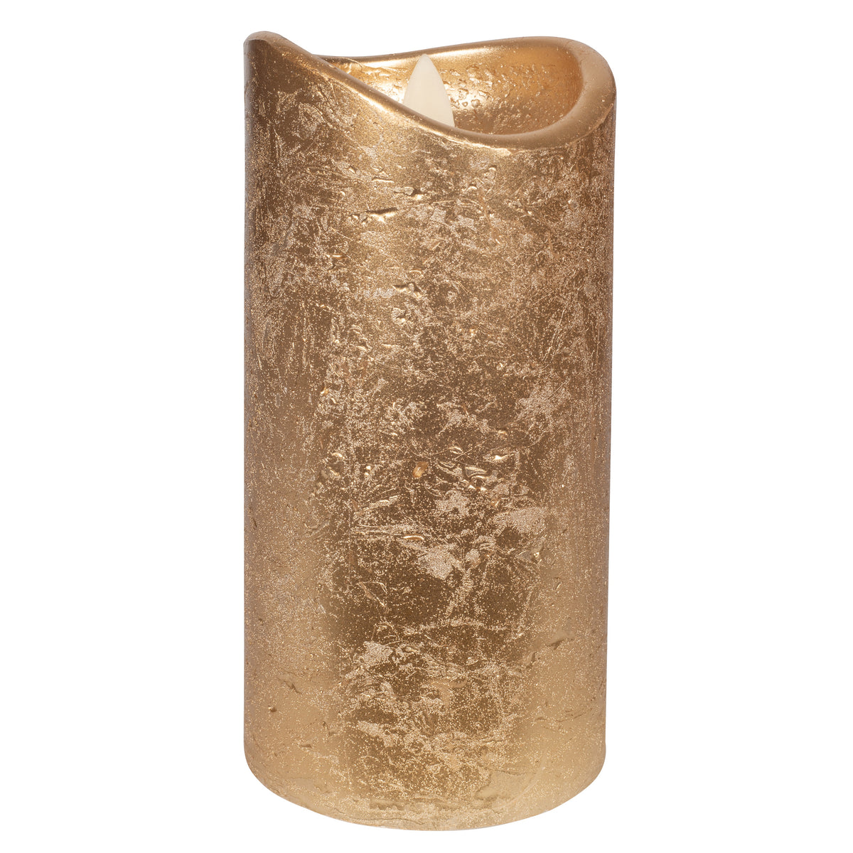 LED-Echtwachs-Stumpenkerze | Gold | Twinkle Flame