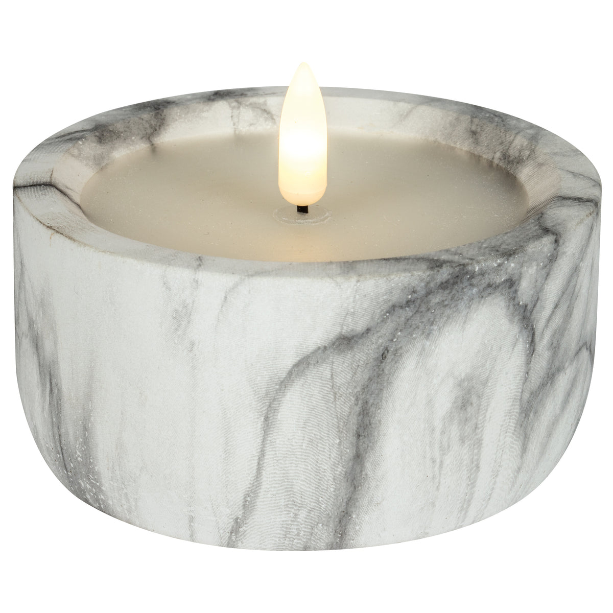 Echtwachskerze | FLAMME MARBLE | Marmorimitat | H 75 × Ø 100 mm