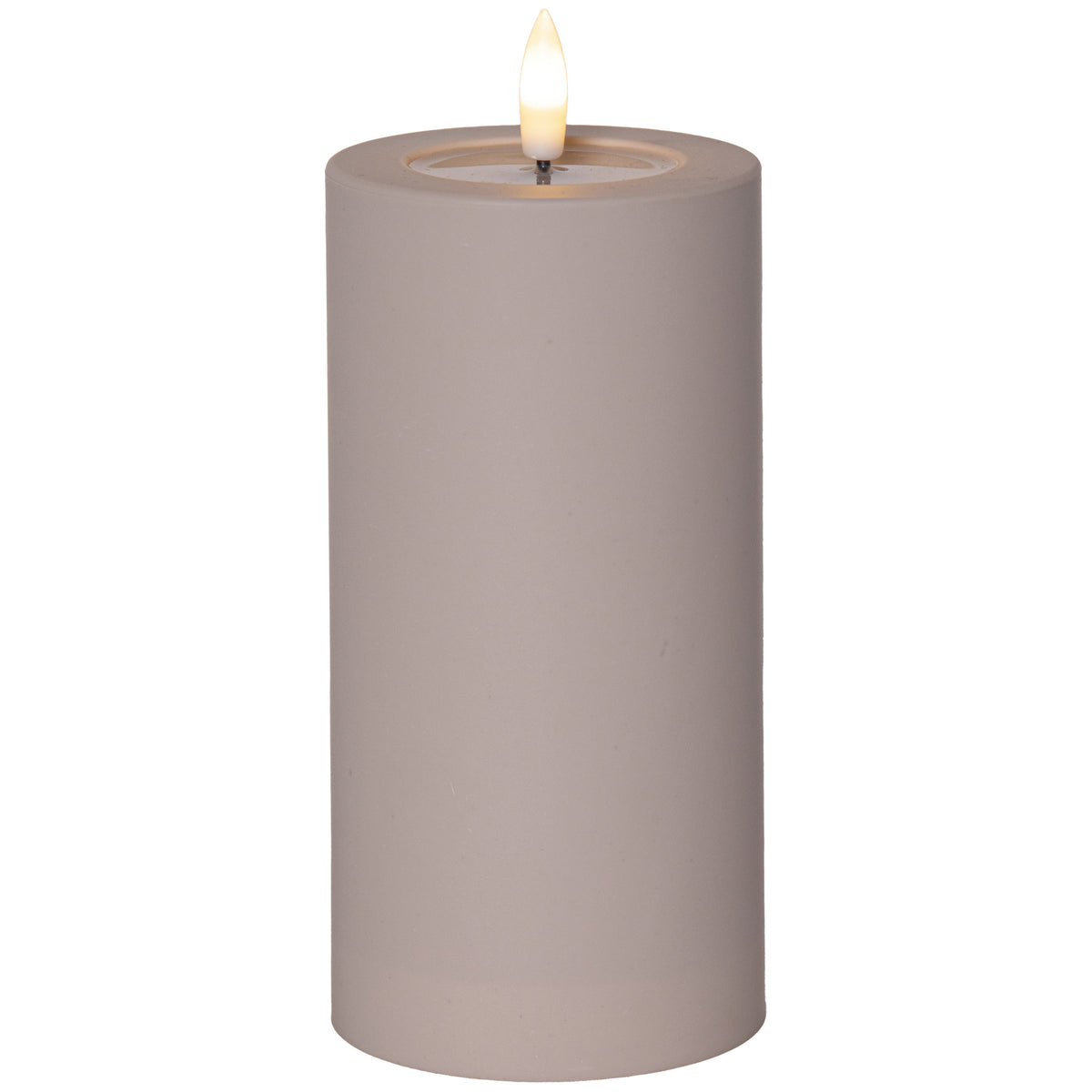 Echtwachskerze | FLAMME SOFT | Wachsspiegeleffekt | Ø 75 mm | grau