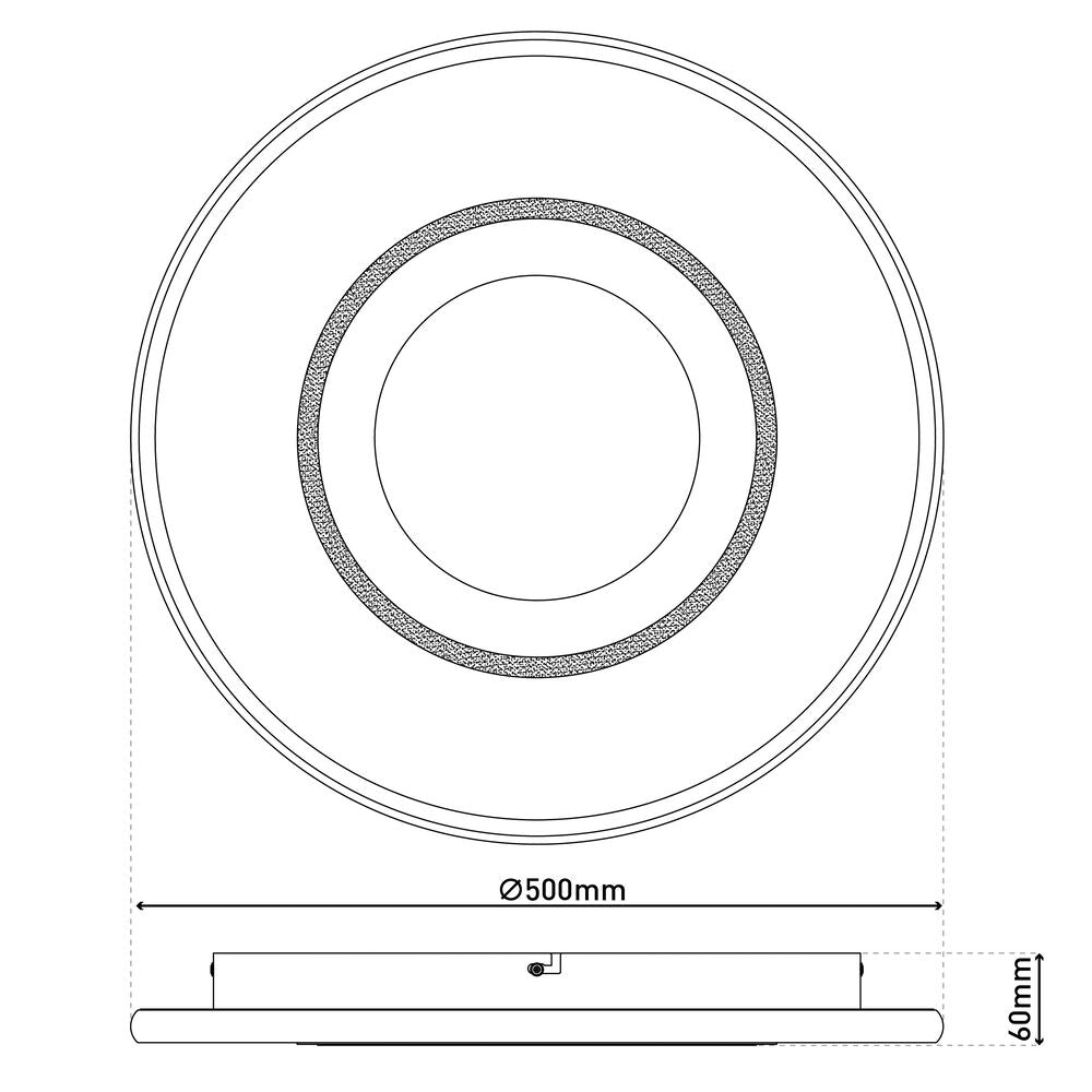 Deckenleuchte, LIVANA, LED/33W, 1.800 lm, Ø 500