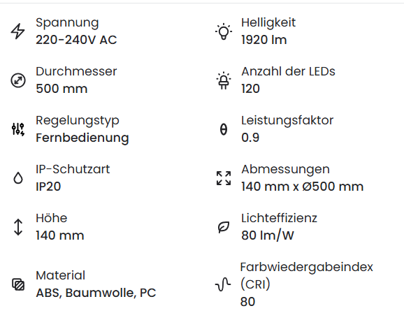 Deckenventilator Alma mit Licht | Lautloser DC-Ventilator in Baumwolloptik