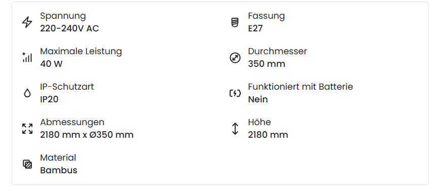 Pendelleuchte Jiang aus Bambus | Natürliche Designleuchte für Wohnräume