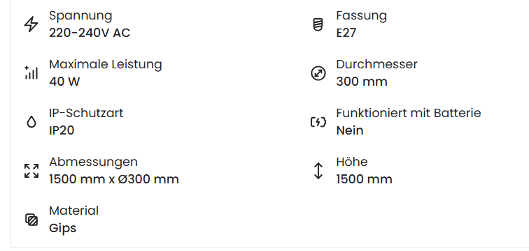 Double Colum Pendelleuchte | Gips