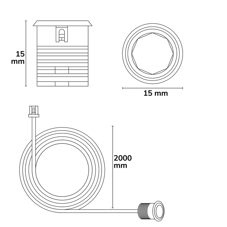 MiniAMP Smart-Drucktaster mit Dimmfunktion - für Masterport, 12-24V DC
