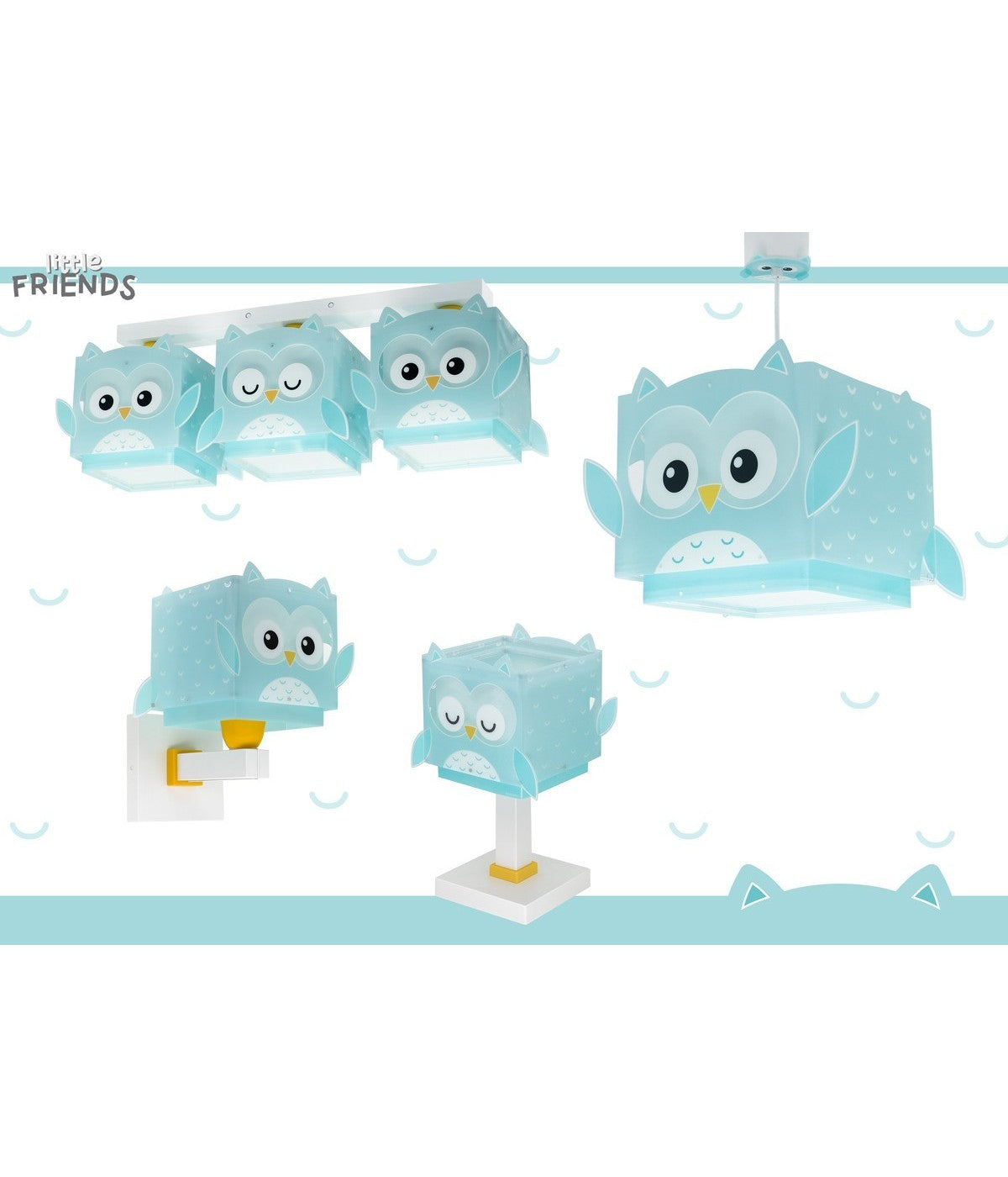 Kinderzimmer Deckenleuchte Little Blue Owl