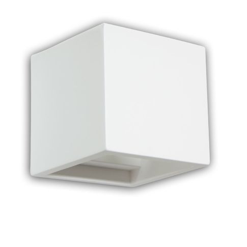 Gips-Wandleuchte würfelförmig – G9