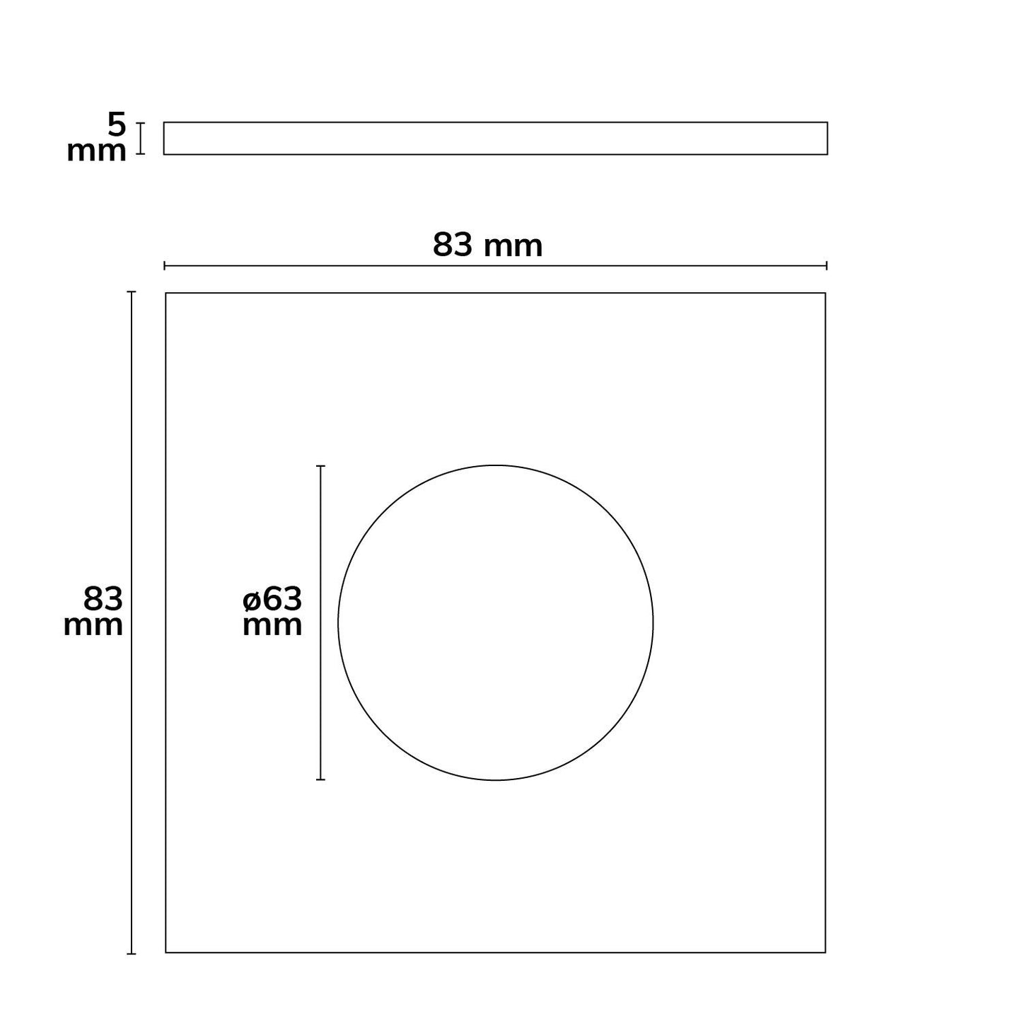 Cover Aluminium eckig weiß matt für Sys-68