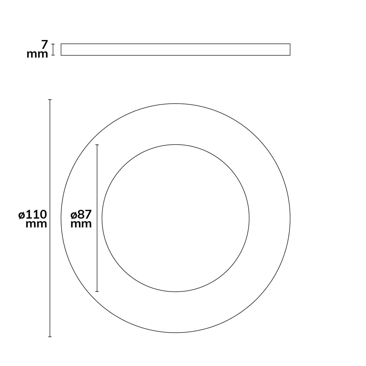 Cover Aluminium rund schwarz für Sys-90