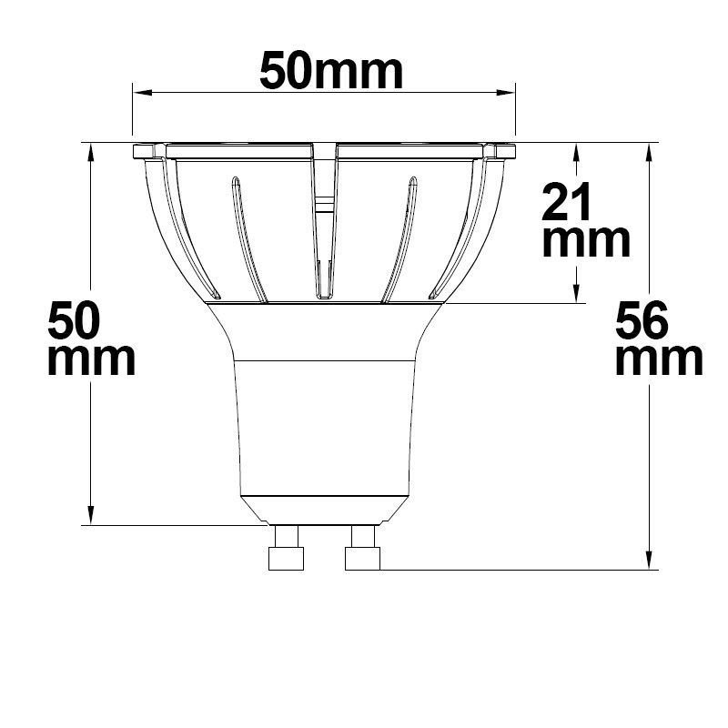 GU10 Vollspektrum LED Strahler 7W COB, 60°, 3000K, dimmbar