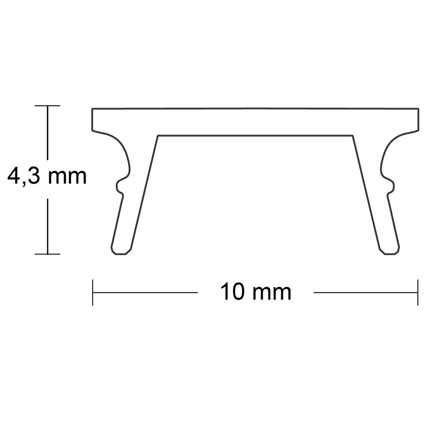 Abdeckung COVER23 opal/satiniert 200cm für Profil SURF8