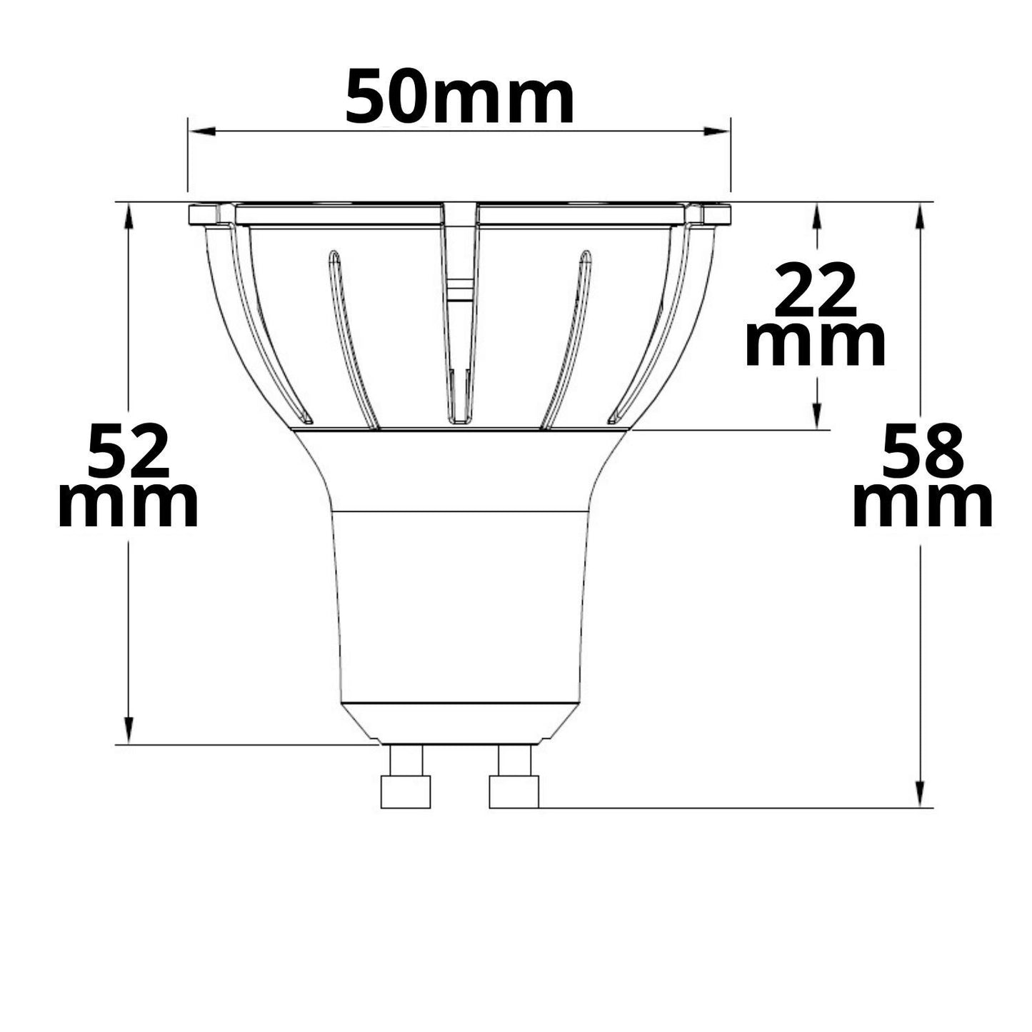 GU10 LED Strahler 8W COB, 10°, 3000K, dimmbar
