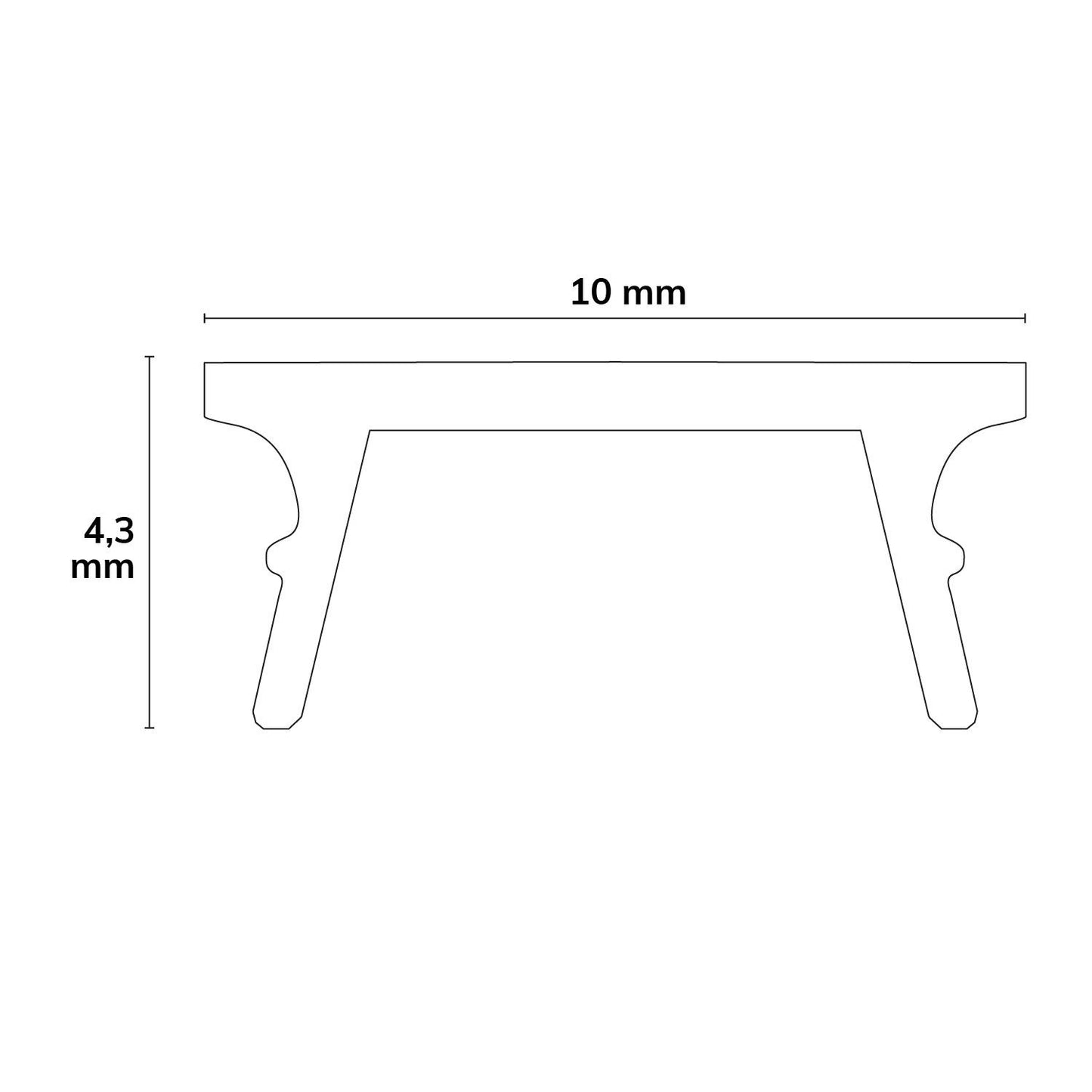 Cache COVER34 noir/mat 200cm pour profilé SURF8