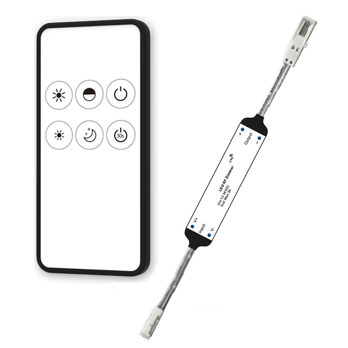 LED Funk PWM-Dimmer MiniAMP inkl. Fernbedienung, 12-24V DC, 3A