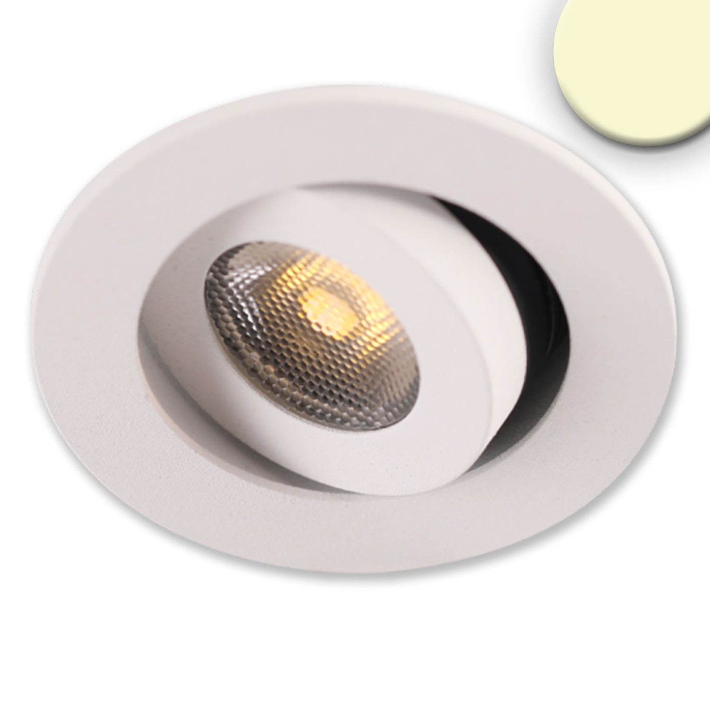 Mini-spot LED encastrable blanc, 3W, 24V DC, blanc chaud, dimmable