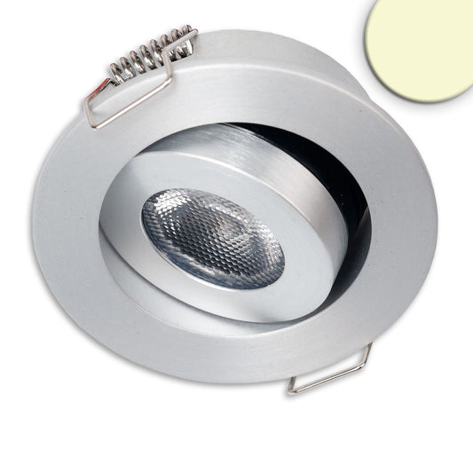 LED Einbauleuchte MiniAMP alu gebürstet, 3W, 24V DC, neutralweiß, dimmbar