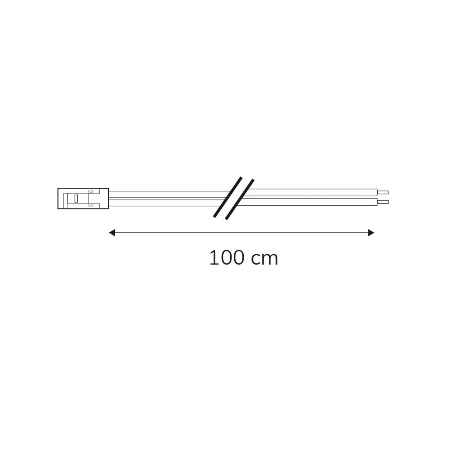 MiniAMP Anschlussstecker male, 100cm, 2-polig, weiß, max. 3A