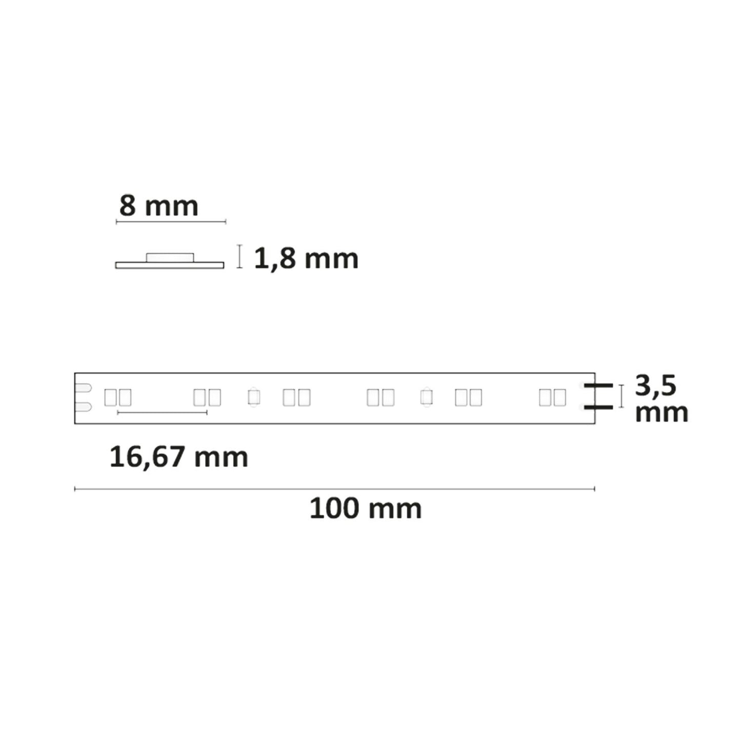 LED CRI919/940 MiniAMP CCT Flexband, 24V DC, 10W, IP20, 250cm, 2 polig, Kabel mit Stecker, 126 LED/m