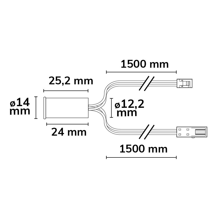 MiniAMP Capteur de contact rond, Encastré/Monté en surface, 12-24V CC, 3A