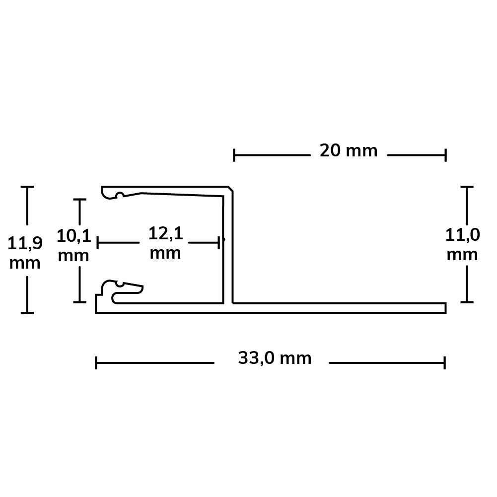 LED Fliesenprofil UP10, 200cm