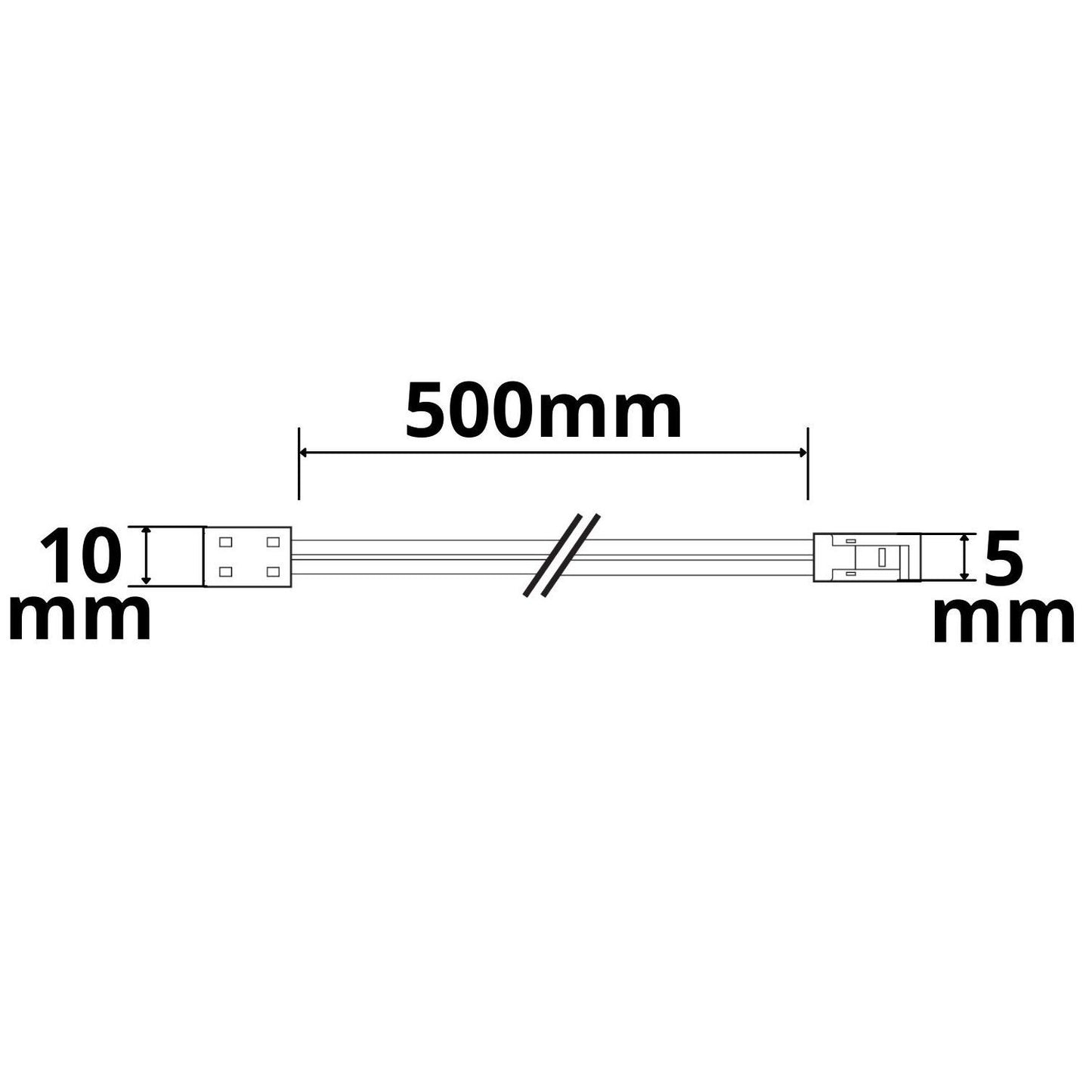 MiniAMP male-Stecker zu Kontakt-Kabelanschluss (max. 3A) K2-28 für 2-pol IP20 Stripes mit Breite 8mm