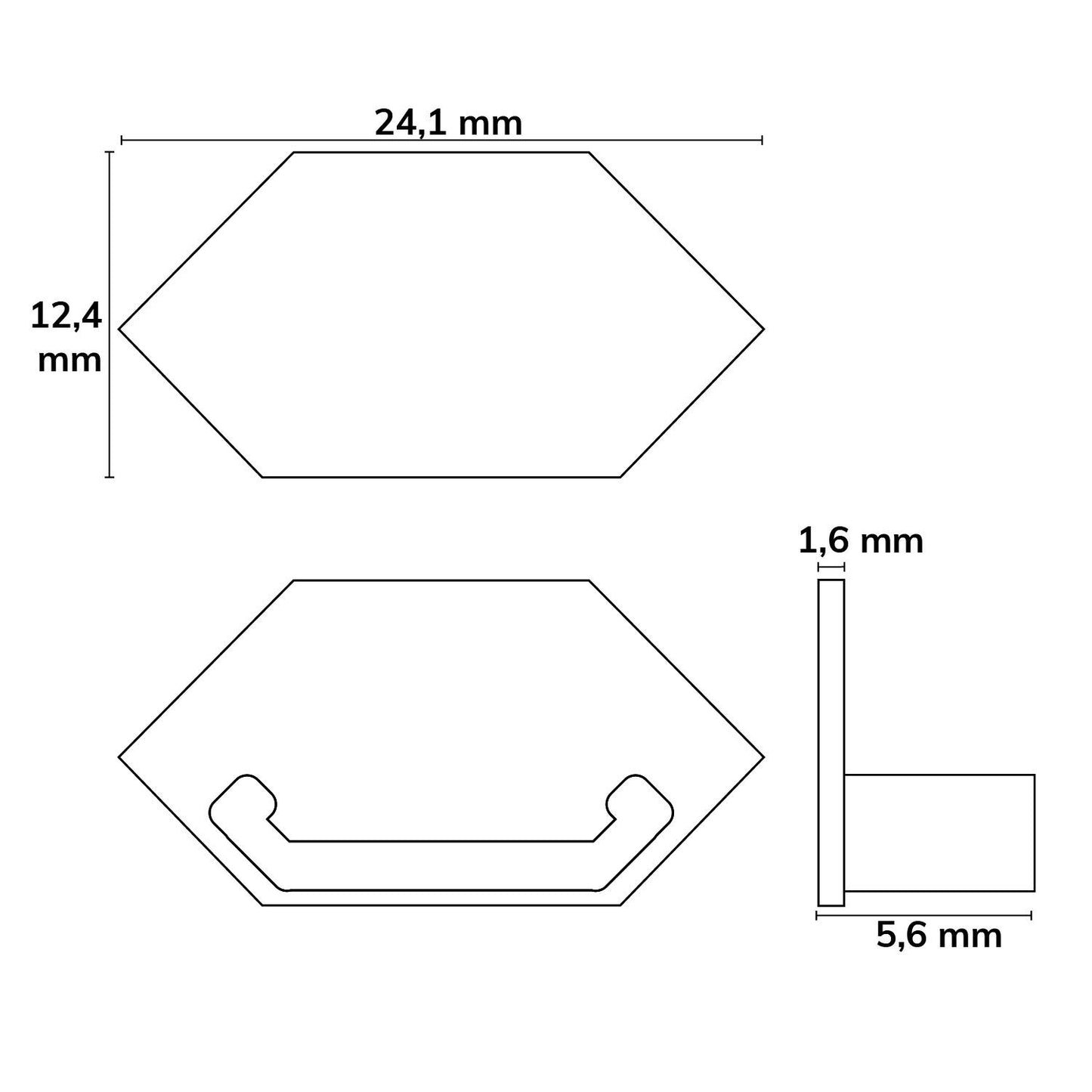 Endkappe E204 für LED Fliesenprofil Ausseneck, 1STK