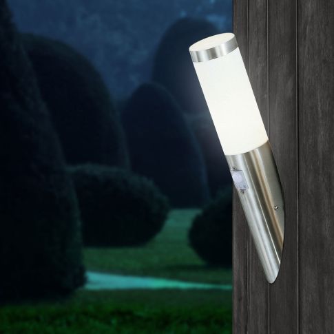 Wandleuchte Edelstahl mit Bewegungsmelder – IP44