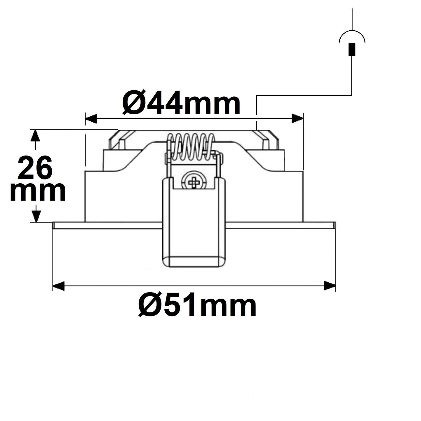 LED Einbauleuchte MiniAMP Alu gebürstet, 3W, 12V DC, warmweiß, dimmbar, 100cm Kabel