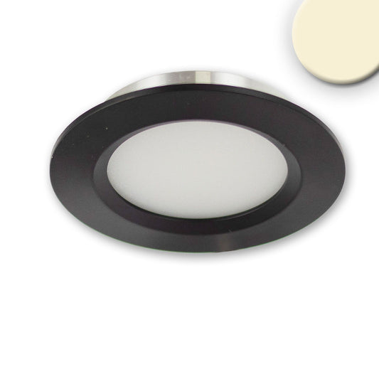 LED Möbeleinbaustrahler Mini AMP schwarz, rund, 3W, 120°, 24V DC, warmweiß 3000K, dimmbar
