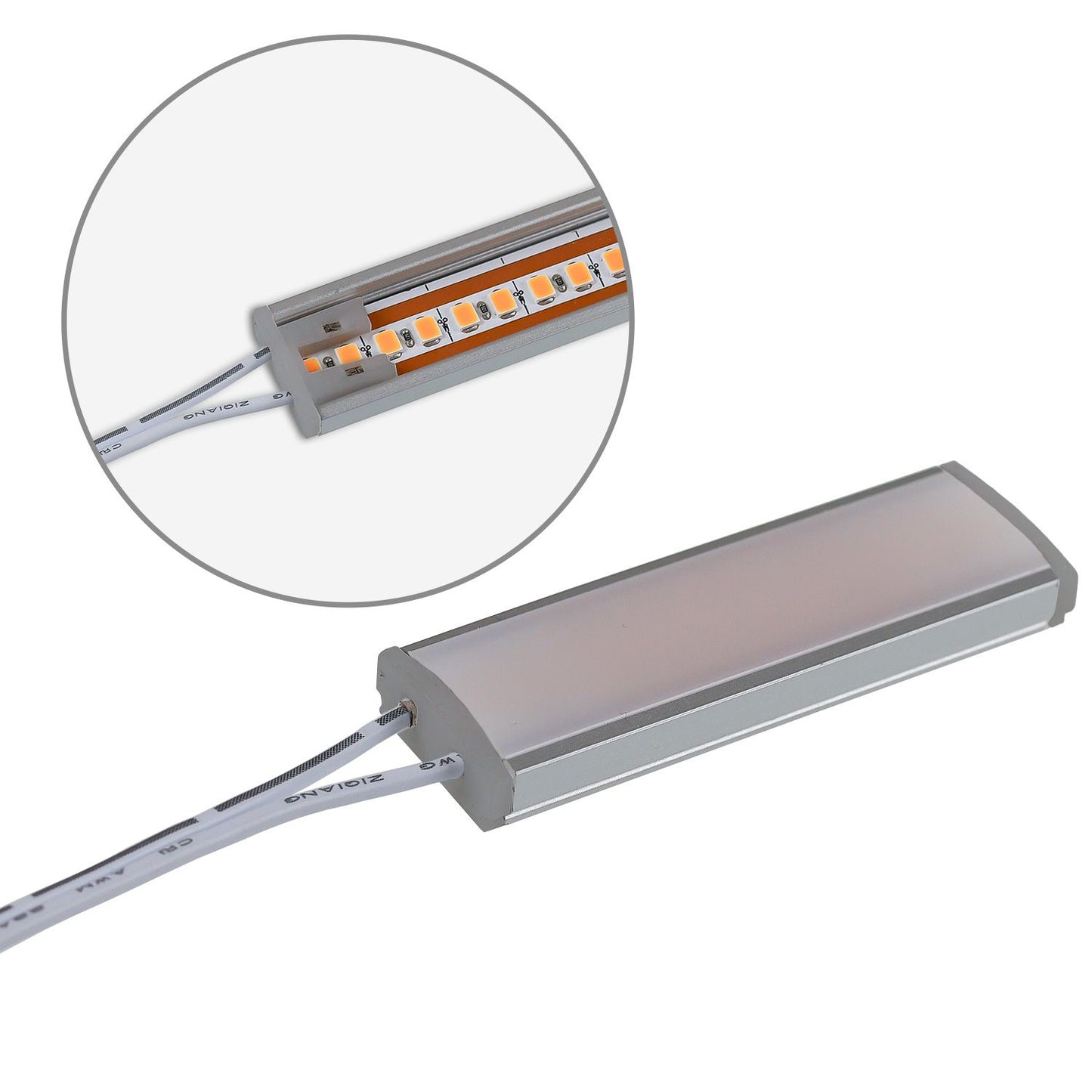 Endkappe schwarz für Surf12 Flat mit Einspeiser für FC-Flexband, 50cm Kabel + MiniAmp-Stecker, max. 3A