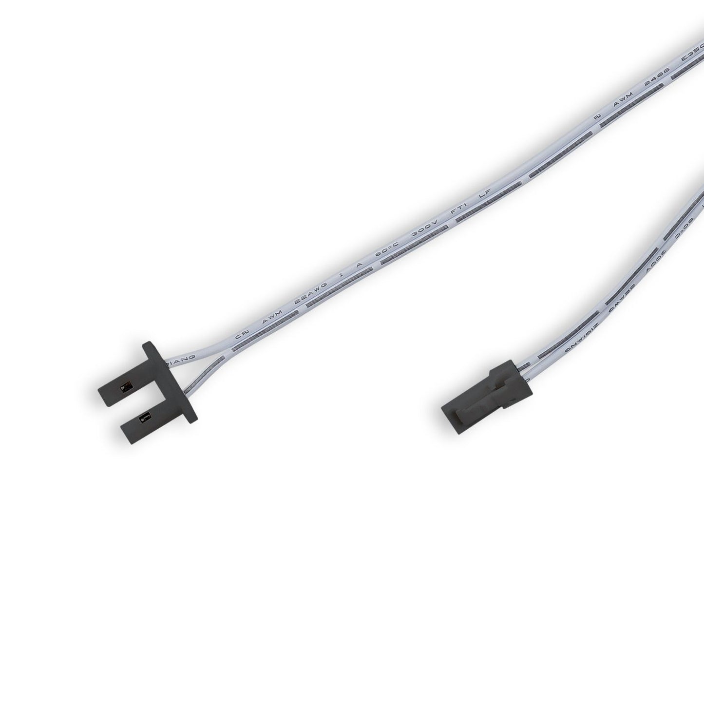 Endkappe schwarz für Surf12 Flat mit Einspeiser für FC-Flexband, 50cm Kabel + MiniAmp-Stecker, max. 3A