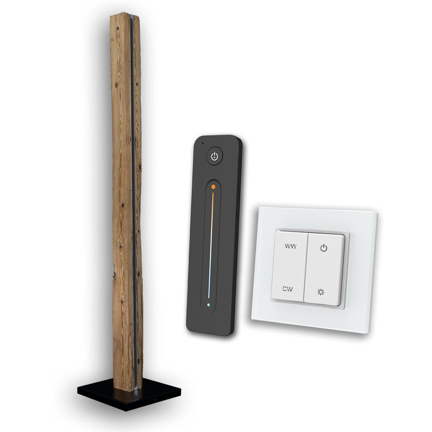 Altholz-Stehleuchte HOIZ – Unikat aus 1870