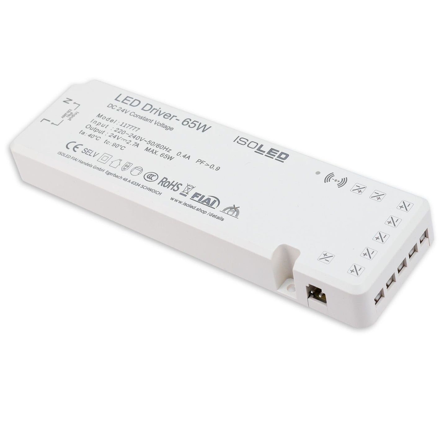 LED MiniAMP Trafo 24V/DC, 0-65W, 7x3A mit Master Sensor-Port