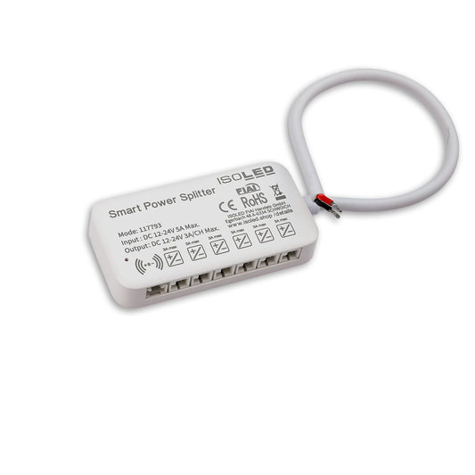 MiniAMP Power-Splitter 6-fach, Single Color, 12-24V DC, mit Master Sensor-Port, offenes Ende
