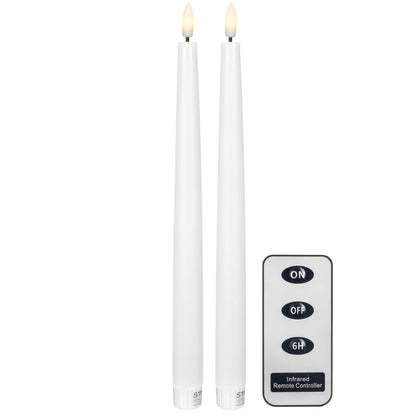 Bougie-cierge en cire véritable | FLAMME SLIM | 1 LED blanc chaud vacillante | Lot de 2