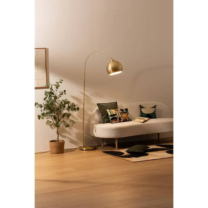 Floris Gold- Bogenleuchte mit warmer eleganz