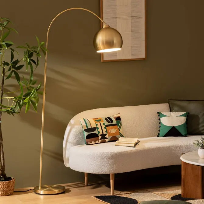 Floris Gold- Bogenleuchte mit warmer eleganz