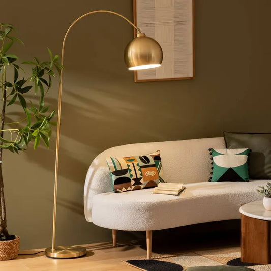 Floris Gold- Bogenleuchte mit warmer eleganz