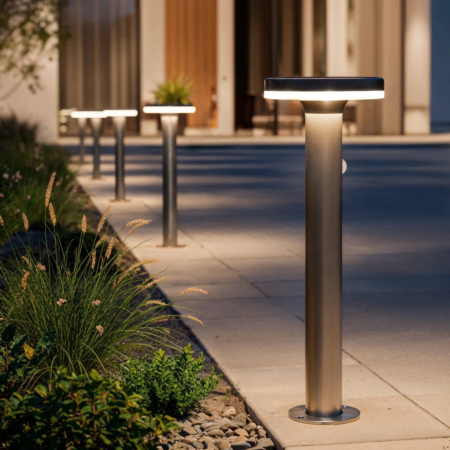 LED Solar-Wegeleuchte Helios Inox mit Bewegungsmelder | 45 cm Edelstahl